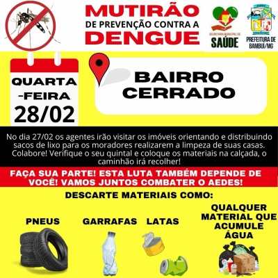 Arrastão contra a Dengue no bairro Cerrado