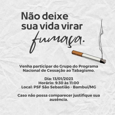 Programa Cessação ao tabagismo