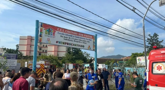 Ao menos quatro crianças morrem em ataque a creche em Blumenau; suspeito é preso