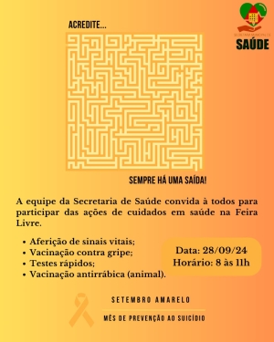 Ação de saúde na Feira Livre neste sábado