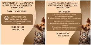 Vacinação antirrábica animal nesta semana